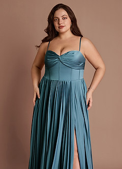 Tyla Azure Blue Pleated Maxi Dress image13