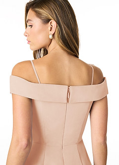 Azazie Lecia Bridesmaid Dresses English Rose Empire Off-The-Shoulder Pleated Chiffon Convertible Dress image9