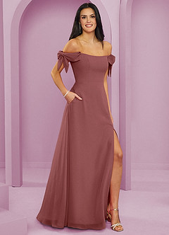 Barbie ♥ Azazie Bridesmaid Dresses Amethyst A-Line Off the Shoulder Chiffon Convertible Dress image4