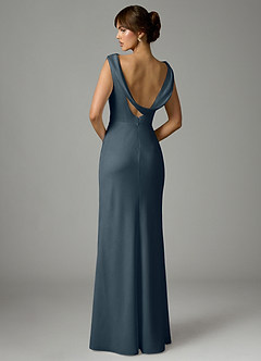 Azazie Kieryn Robes de demoiselle d'honneur Robe Sirène en Satin extensible Plissée Violet Crépusculaire image5