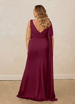 Christian Siriano Bridal for Azazie 1011 Bridesmaid Dresses Mulberry Mermaid Bow Stretch Satin Dress image19