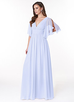 Azazie Temeka Bridesmaid Dresses Lavender A-Line Ruched Chiffon Dress image3