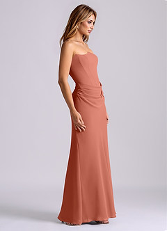 Azazie Debby Final Sale Clay Mermaid Strapless Chiffon Dress image5