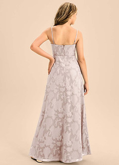 Azazie Kaylee Junior Vestido de Rosa Rubor de Devorado Floral de Corte en A con Con cinturón image2