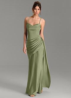 Azazie Zorah Bridesmaid Dresses Garden Sage Mermaid Corset Stretch Satin Convertible Dress image5