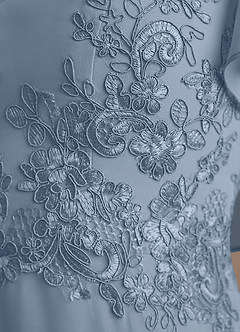 Azazie Frieda Mother of the Bride Dresses Dusty Blue A-Line Applique Chiffon Dress image6