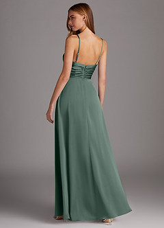 Azazie Jenna Jurken voor bruidsmeisjes Jurk van Stretch Satijn met A-Lijn Geplooid Zeemos image4