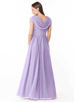 Azazie Organa Robes de demoiselle d'honneur Robe Trapèze en Mousseline de soie Plissée Lilas image2