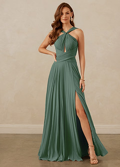 Christian Siriano Bridal for Azazie 1009 Bridesmaid Dresses Pleated Halter Chiffon A-Line Dress image2