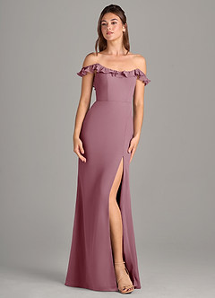 Azazie Callie Bridesmaid Dresses Vintage Mauve Mermaid Side Slit Chiffon Convertible Dress image7