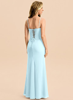 Azazie Sorrel Junior Cloud Blue Mermaid Pleated Chiffon Dress image2