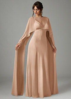 Azazie Stefania Bridesmaid Dresses English Rose A-Line Stretch Satin Dress image3