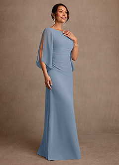 Azazie Anaheim Abiti per la Madre della Sposa Abito A-Line in Chiffon Plissettato Blu Polveroso image3