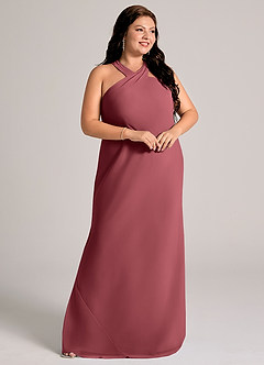 Azazie Doretta Bridesmaid Dresses Merlot Mermaid Pleated Chiffon Dress image10