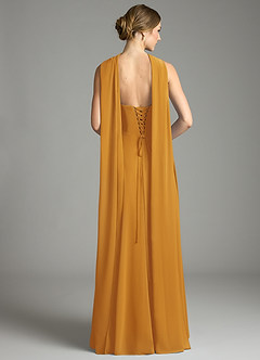 Azazie Ayla Abiti da Damigella Abito A-Line in Chiffon Scollo a Cuore Caramello image9