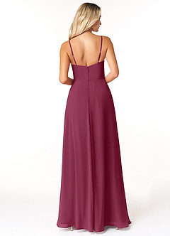 Azazie Moira Bridesmaid Dresses Mulberry A-Line Scoop Chiffon Dress image2