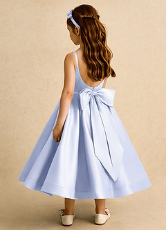 Azazie Babs Flower Girl Dresses Lavender Ball-Gown Pleated Matte Satin Dress image1