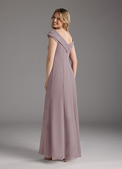 Azazie Cupid Mother of the Bride Dresses Dusk A-Line Boatneck Lace Chiffon Dress image2