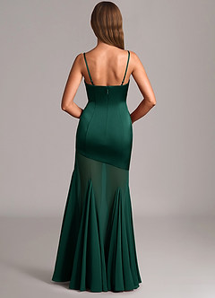 Azazie Uma Bridesmaid Dresses Emerald Mermaid Strapless Chiffon Convertible Dress image5