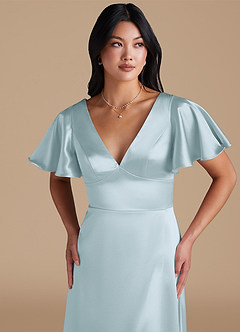 Azazie Lani Final Sale Auburn A-Line Metallic Satin Dress image3
