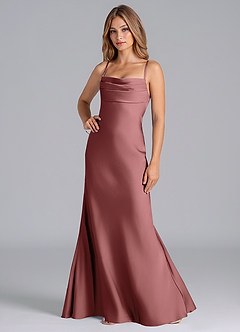 Azazie Seema Abiti da Damigella Abito Sirena in Raso Elasticizzato Corsetto Ametista image5