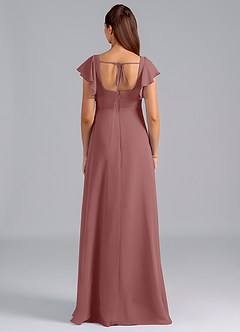 Azazie Bondi Maternity Bridesmaid Dresses A-Line Ruched Chiffon Floor-Length Dress image2