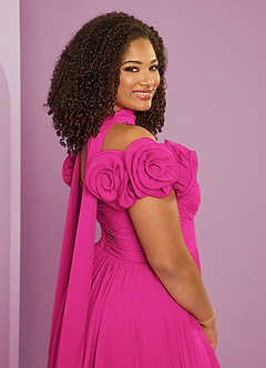 Barbie ♥ Azazie Vestidos de damas de honor Vestido de Barbie Rosa de Gasa de Corte en A Convertible con Vestidos sin tirantes image11