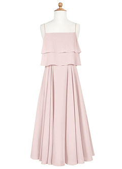 Azazie Ensley Junior Blushing Pink A-Line Pleated Chiffon Dress image7