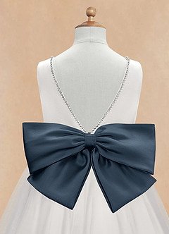 Azazie Seline Flower Girl Dresses Ivory Neptune A-Line Bow Tulle Dress image9