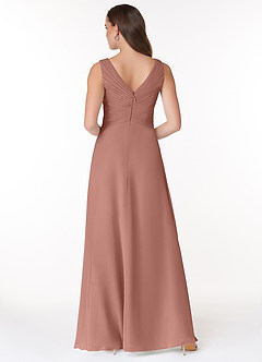 Azazie Flora Bridesmaid Dresses Cedar Rose A-Line Pleated Chiffon Dress image2