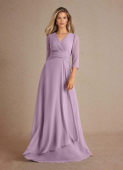 Azazie Mayfield Mother of the Bride Dresses Wisteria A-Line Pleated Chiffon Dress image5