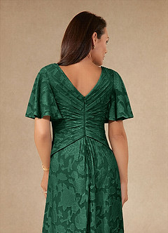 Azazie Emmeline 신부의 어머니 드레스 A라인 주름진 플로럴 번아웃 플로어 길이 드레스 image6