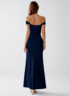 Robe Maxi Bleu Marine Foncé Crala image2