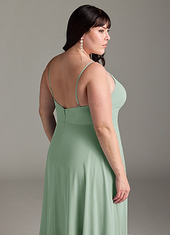 Azazie Akita Bridesmaid Dresses Agave A-Line Chiffon Dress image11