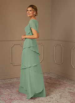 Azazie OHara Mother of the Bride Dresses Matcha A-Line V-Neck Chiffon Dress image10