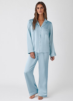 100% Washable silk Long Sleeve Pajama Set