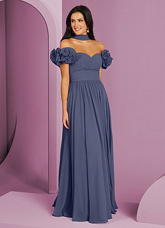Barbie ♥ Azazie Bridesmaid Dresses Stormy A-Line Off the Shoulder Chiffon Convertible Dress image15