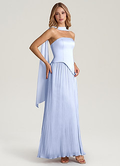 Azazie Tierney Robes de demoiselle d'honneur Robe Trapèze Convertible en Mousseline de soie Sans bretelle Eis image7