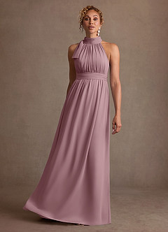 Azazie Antoinette Mother of the Bride Dresses Dusty Rose A-Line Pleated Chiffon Dress image3