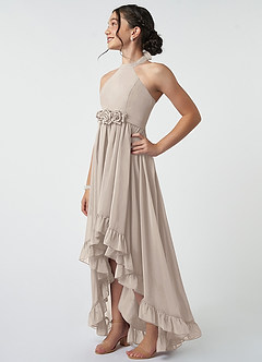 Azazie Hermione Junior A-Linie Chiffon Kleid Frost image4