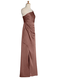 Azazie Eren Junior Etui Plissee Stretch-Satin Kleid Espresso image8