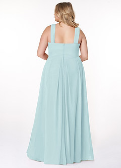 Azazie Kaleigh Bridesmaid Dresses Sea Glass A-Line Pleated Chiffon Dress image8