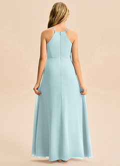 Azazie Farrah Junior A-Linie Plissee Chiffon Kleid Nebel image2