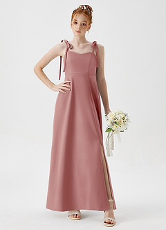Azazie Rosey Junior Dusty Rose A-Line Sweetheart Neckline Stretch Crepe Dress image5