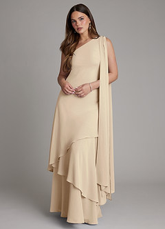 Azazie Monique Suknie dla druhen Linia A Jedno ramię Szyfon Do ziemi Sukienka image1