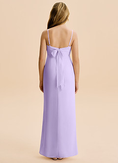 Azazie Mai Junior Lilac Sheath Pleated Chiffon Dress image2