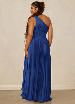 Christian Siriano Bridal for Azazie 1008 Bridesmaid Dresses Royal Blue A-Line One Shoulder Stretch Satin Dress image10