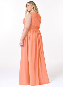 Azazie Harper Bridesmaid Dresses Sunset A-Line Pleated Chiffon Dress image7