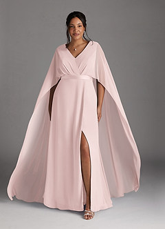 Azazie Isa Abiti per la Madre della Sposa Abito A-Line in Chiffon Plissettato con Scollo a V Rosa Rossore image7