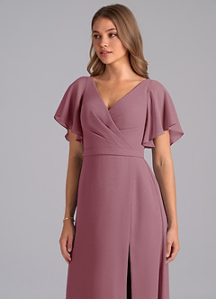 Azazie Ambrosia Bridesmaid Dresses Vintage Mauve A-Line Pleated Chiffon Dress image7